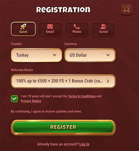 So registrieren Sie sich im Hot Loot Casino